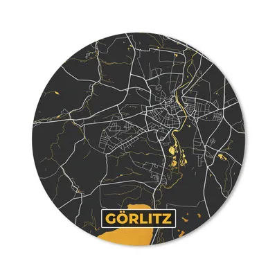 Produktbild von MuchoWow® Mauspad Mousepad Deutschland - Schwarz und Gold - Görlitz - Stadtplan - Karte 20x20 cm - Mousepads - Maus Mat - Pad - Mausunterlage - Schreibtischmatte