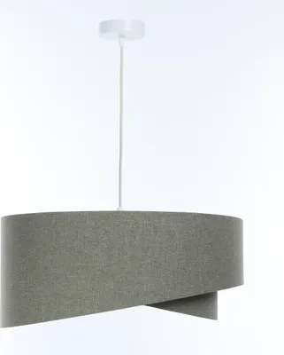 Produktbild von Pendelleuchte Stoff E27 rund D: 45 cm H: max. 91 cm Weiß Grün Modern Hängelampe