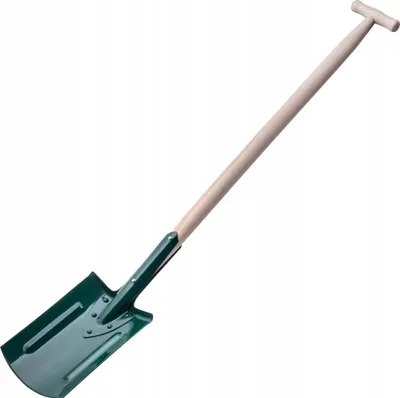Immagine prodotto di Vanga da giardiniere KADAX "Usinens", pala da giardino in metallo con manico in legno, impugnatura a T, 116 cm, verde