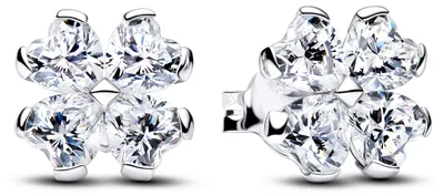 Immagine prodotto di Orecchini a bottone PANDORA TIMELESS a forma di trifoglio color argento 294500C01