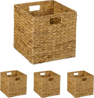 Zdjęcie produktu dla kosz do przechowywania relaxdays hiacynt wodny w zestawie