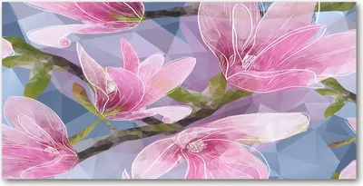 Produktbild von Tulup® Glas-Bild - 100x50 -Wandkunst - Wandbild hinter gehärtetem Sicherheitsglas  - Blumen & Pflanzen - Rosa Magnolie - Rosa