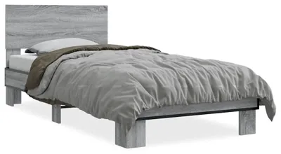 Obrázek produktu pro vidaXL Rám postele šedý Sonoma 75x190 cm materiál na bázi dřeva a kovu