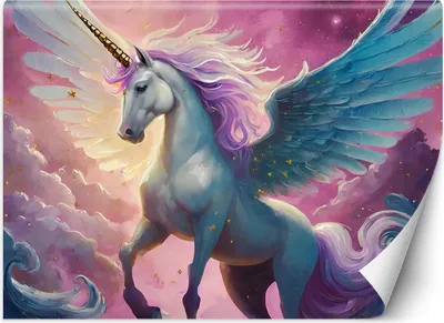 Produktbild von Vlies fototapete Buntes Einhorn 450x315 cm Feeby Rosa inkl. Kleber einfache Montage