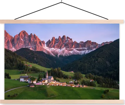 Produktbild von MuchoWow® Textilposter Dolomiten - Italien - Gebirge 60x40 cm mit holzfarbenen Rahmen - Bilder