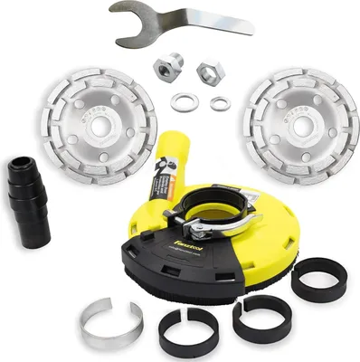 Produktbild von Absaughaube für Winkelschleifer, 2xPREMIUM Diamantschleiftopf 125 mm PROFI