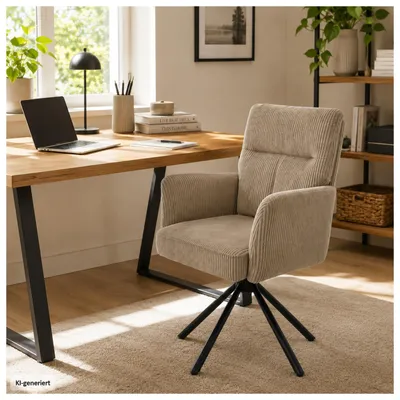 Produktbild von Drehstuhl Kyra Cordstoff Beige