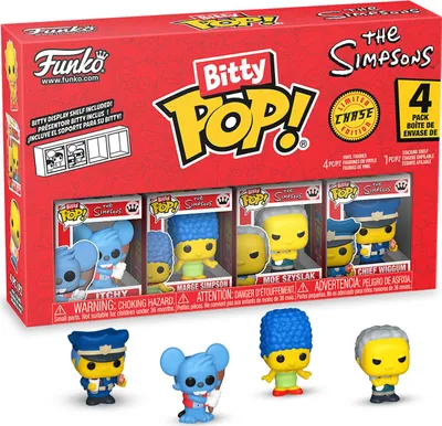 Produktbild von The Simpsons - Itchy Marge Simpsons Moe Szyslak Chief Wiggum Bitty Pop! Funko