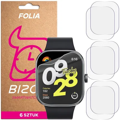 Produktbild von 6x Schutzfolie für den Bildschirm für Xiaomi Redmi Watch 4, Bizon Watch HydroFlex