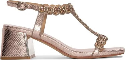 Produktbild von Alma En Pena Sandalen V2550943 mit Knöchelriemen, schimmernden Verzierungen und 7 cm Absatzhöhe
