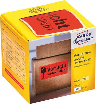 Image de Avery 7211 selbstklebendes Etikett Abgerundetes Rechteck Dauerhaft Rot (7211)