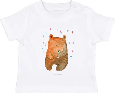 Produktbild von Mr. & Mrs. Panda Babyshirt Bär Party 6. - 12. Monat - Weiß - Geschenk, T-Shirt Baby, Mitbringsel, , Geburtstag, Geburtstagsgeschenk, Lustig, Kinder Shirt, Top, Teddy