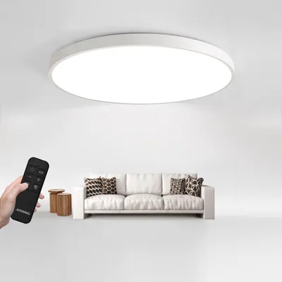Zdjęcie produktu dla Ściemnialna okrągła lampa sufitowa LED - Ø58cm - 72W z pilotem - 3000K-6000K