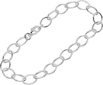 Produktbild von Armband 925 Sterling Silber 21cm Langankerkette rund Damen design Armbandkette