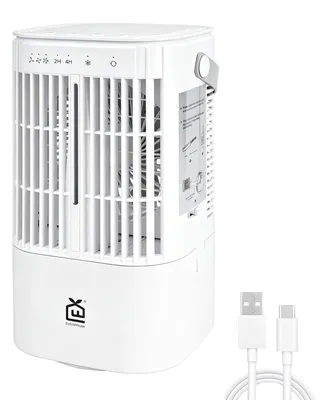 Productafbeelding van Draagbare nevelventilator, 25,9 cm, werkt op USB, met mogelijkheid tot aansluiting op het stopcontact, 3 ventilatorsnelheden