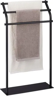 Image de Porte-serviettes noir à 3 barres