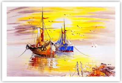Produktbild von Poster - Poster ohne Rahmen - Boote Sonne Meer Reisen - 91,5x61 cm - Wand Bild - Wanddeko - Wandbilder - Kunstposter - Wandposter - Bilder - Kunstdruck - Wanddekoration - Wandbild - P2XAA91x61-2882