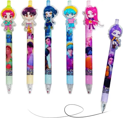 Produktbild von Kpop Demon Notizbuch und Stifte,Niedlicher Anime Hunters Stift 6x Click Pens