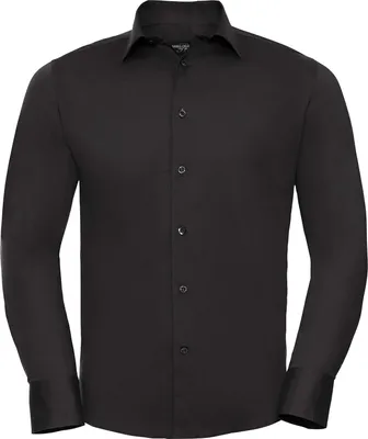 Produktbild von Russell Collection - Hemd Pflegeleicht für Herren Langärmlig RW9505 (18,5 in-19 in) (Schwarz)