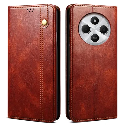 Obrázek produktu pro Pouzdro pro Xiaomi Redmi 14C kožené flip pouzdro peněženka s funkcí stojánku červené