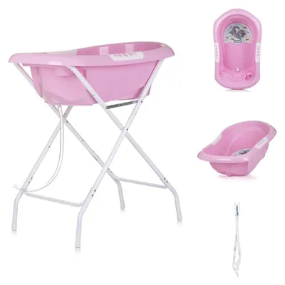 Obrázok produktu pre Chipolino detská vanička Noemi skladacia, odtok, úložné priestory, od narodenia ružová