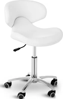 Produktbild von Expondo physa Rollhocker mit Lehne - 450 - 590 mm - 150 kg - Weiß