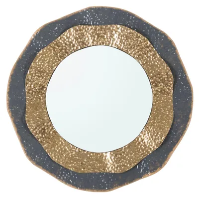 Image de Applique murale Shai Dark de Mauro Ferretti, diamètre 65,5 x 5 cm, finition gris foncé et détails dorés