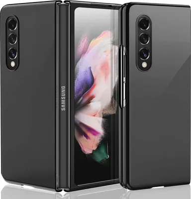 Image de Housse silicone pour Samsung Galaxy Z Fold 3 Housse Matt Black Backcover Handy Case