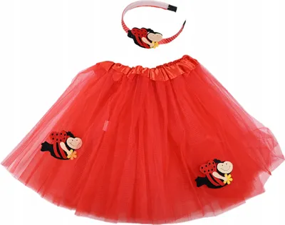 Produktbild von Marienkäfer Kostüm Mädchen Set - Roter Rock & Haarreif für Karneval & Fasching 110-135cm