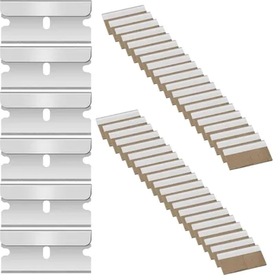 Produktbild von 90 Stück Glaskeramikfeldschaber Ersatzklingen, Schaberklingen Edelstahl, Schaber Klingen, Rasierklingen Zeranfeldkratzer,