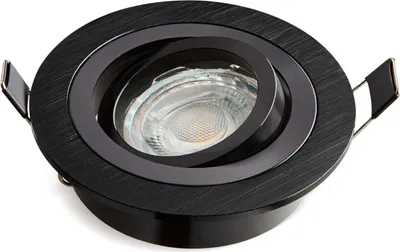 Produktbild von Heitronic Einbaustrahler DL7801 GU10 & GU5,3 schwarz rund LED max. 8W