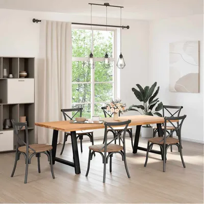 Immagine prodotto di Gambe per tavolo da pranzo a forma di A 2 pz nere 90x(72-73) cm in acciaio