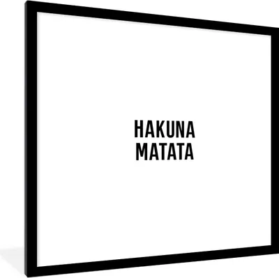 Produktbild von MuchoWow® Gerahmtes Poster Zitate - Hakuna matata - Kinder - Baby - Text 40x40 cm - Poster mit Schwarzem Bilderrahmen Wandposter Rahmen Foto Bilder - Poster - Plakat im Rahmen