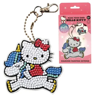 Zdjęcie produktu dla Maluj Diamentami Po Numerach Kreatywna Zabawka Breloczek Dzieci Hello Kitty