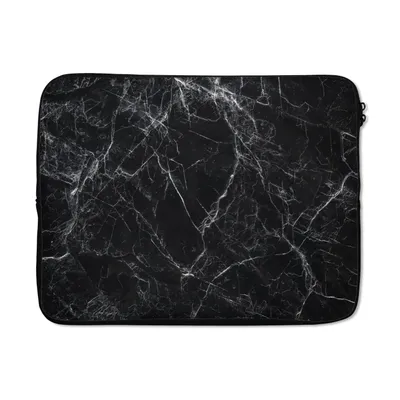 Produktbild von MuchoWow® Laptop Hülle 15 Zoll Marmor - Stein - Linie - Marmoroptik - Schwarz - Luxus Laptoptasche - Laptoptasche - Sleeve - Rundum-Schutz