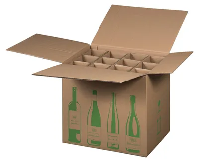 Produktbild von 5x Weinversandkarton ECO für 12 Weinflaschen mit DHL