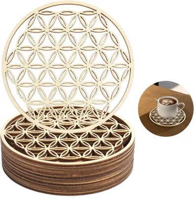 Obrázek produktu pro Podtácky – sada 10 kusů – 10 x 10 cm – dřevo