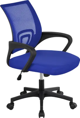 Produktbild von Yaheetech Bürostuhl Schreibtischstuhl ergonomischer Drehstuhl Chefsessel mit Mesh Netz Wippfunktion Blau