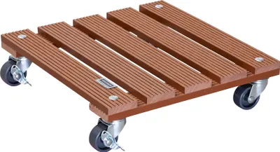 Produktbild von WAGNER Pflanzenroller WPC 29 x 29 x 7,5 cm, für außen & innen, terracotta, wetterfest, 2 Feststeller, Tragkraft 80 kg - 20053001