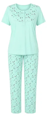 Imagen del producto de Conjunto de pijama de mujer con estampado natural, manga corta