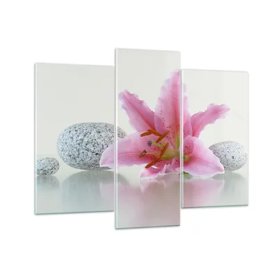 Produktbild von Bilder auf glas - Lilienblüte grün Pflanze - 130x100cm - Glasbilder - Wandbilder - Kunstdruck - zum Aufhängen bereit - Wanddekoration aus Glas - Glas Bilder - Wandbild auf Glas - GCB130x100-0485