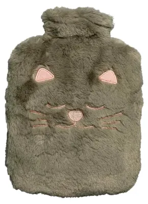 Produktbild von Wärmflasche PARIS 1886, Plüsch, grau, Katze, Kunstpelzbezug, 100% Polyester, handlich und wiederverwendbar.