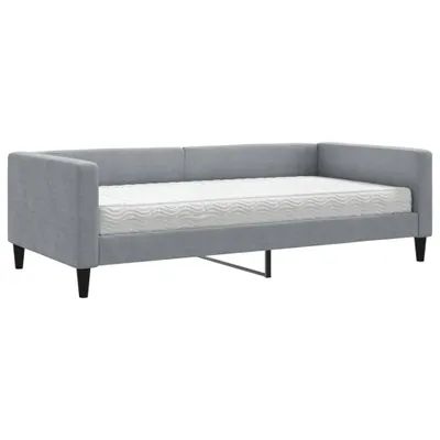 Produktbild von Tagesbett mit Matratze Hellgrau 100x200 cm Stoff