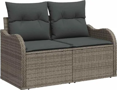 Obrázek produktu pro vidaXL Zahradní pohovka s polštáři šedá 121 x 62 x 69 cm polyratan