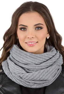 Image de Vivisence Automne Boucle Femme Taille Unique - Chaud Foulard Femme Classique hivernal Confortable pour l'hiver Foulard tubulaire Couvre-cou XXL - Gris clair