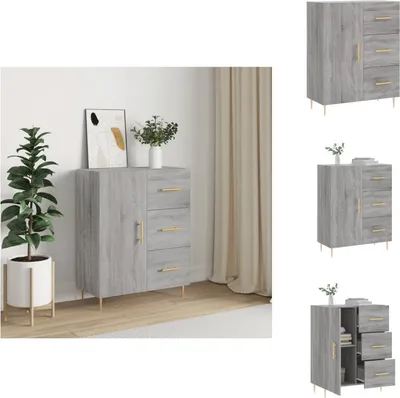 Immagine prodotto di vidaXL Credenza Grigio Sonoma 69,5x34x90 cm Materiale a base di legno - Credenze