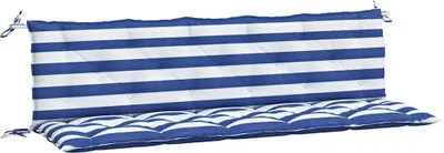 Produktbild von vidaXL Gartenbank-Auflagen 2 Stk. Blau & Weiß Gestreift Oxford-Gewebe