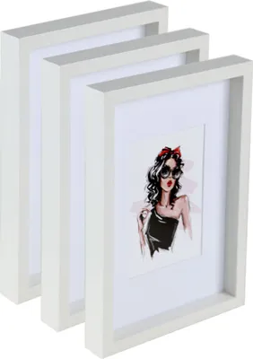 Produktbild von 3er 5er Set Holz Bilderrahmen Bilder Foto Rahmen Fotorahmen Wanddeko Collage Poster HR-15 - Farbe: 3er Pack Weiß | Format: 13x18