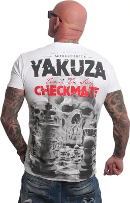 Produktbild von Yakuza Herren Checkmate Regular T-Shirt, Weiß, 6XL