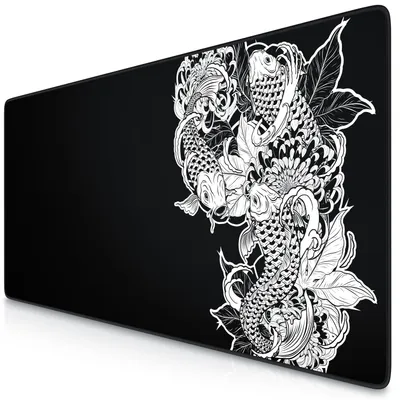 Zdjęcie produktu dla Titanwolf XXL Speed Gaming Mousepad Titanwolf Black 900 x 400 mm, podkładka pod mysz XXL, duża podkładka na biurko, poprawia precyzję i szybkość, Koi Tattoo 3
